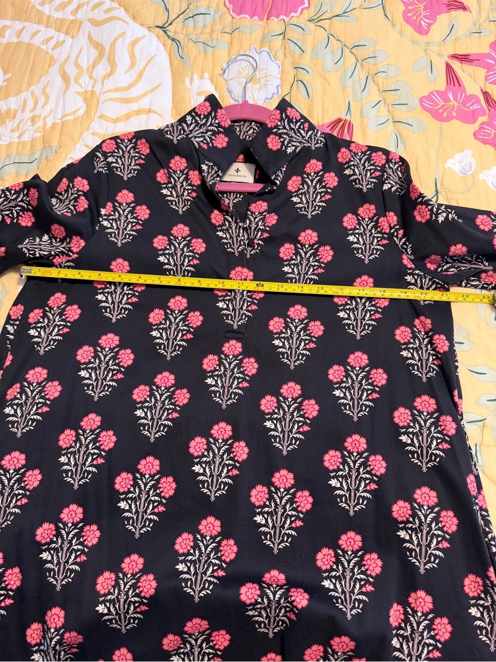 Tuckernuck Navy Dress with Pink Floral Motif - Picture 4 of 5